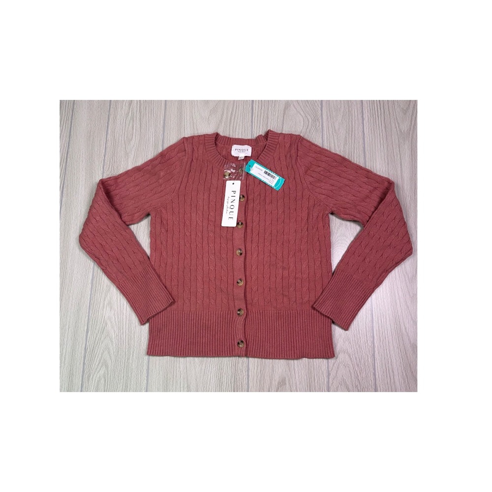 Pinque Artoie Fitted Cable Cardigan Dusty Rose‎ Pink L Stitch Fix
